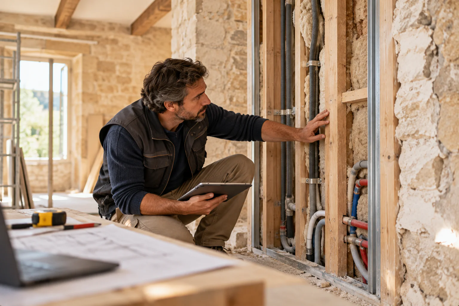 Vérification de réseaux et cloisons techniques en rénovation