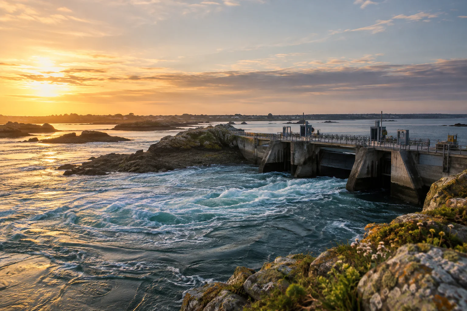 Installation d'énergie marémotrice sur une côte rocheuse