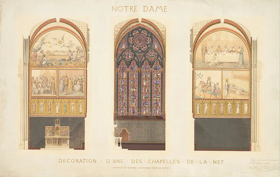 Plan historique de rénovation d’une chapelle dans la nef de Notre-Dame de Paris