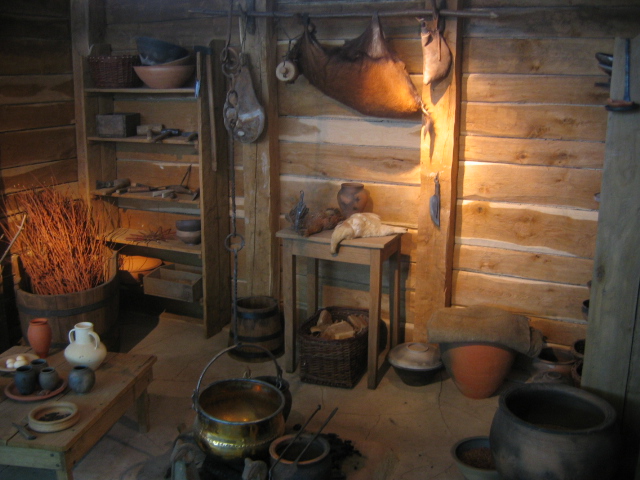 Reconstitution d’un intérieur gaulois au musée de Bibracte