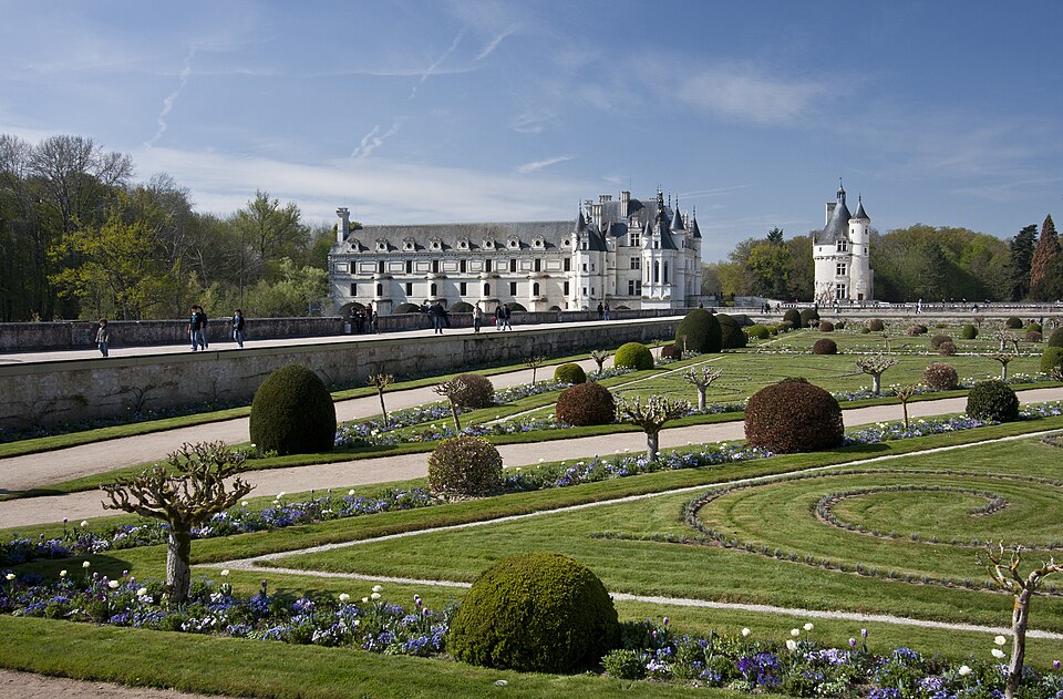 Château de Chenonceau et jardin de Diane de Poitiers, dans leur état actuel