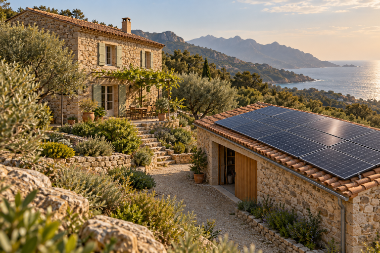 Étudier le solaire et les équipements sur le site — Corse